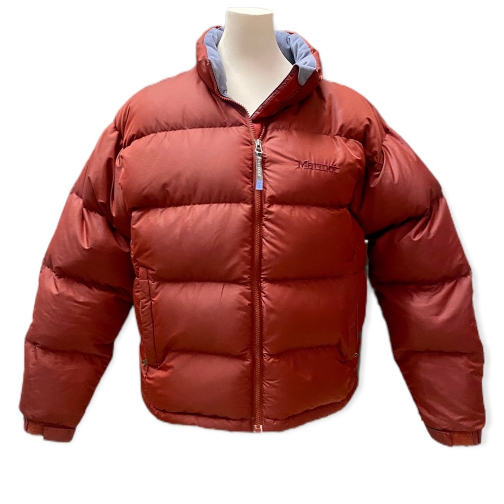 Marmot Puffer Jacket | 700 Down Fill Red/Brown | Large